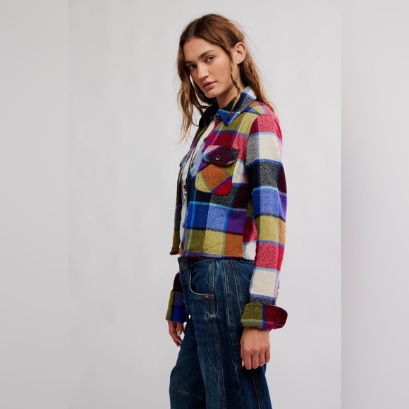 Free People We The Free Winnie Plaid Shirt in County Combo - Picture 3 of 8
